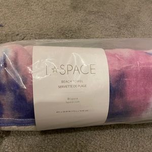 Brand New Still in Bag. L Space Beach Towel 100% cotton purple, pink.